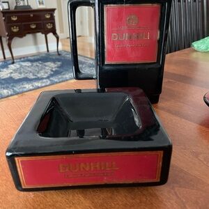 Dunhill Black and Red Cigar Tray & Pitcher